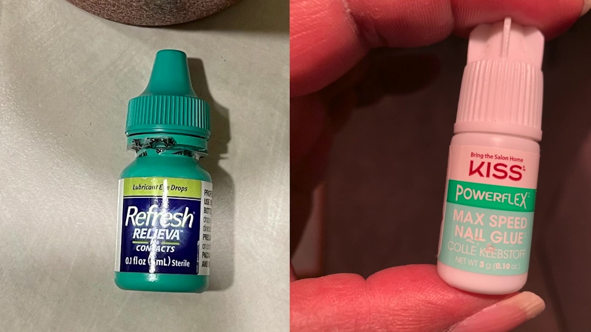 Michigan woman glues eye shut after mistaking nail glue for eye drops