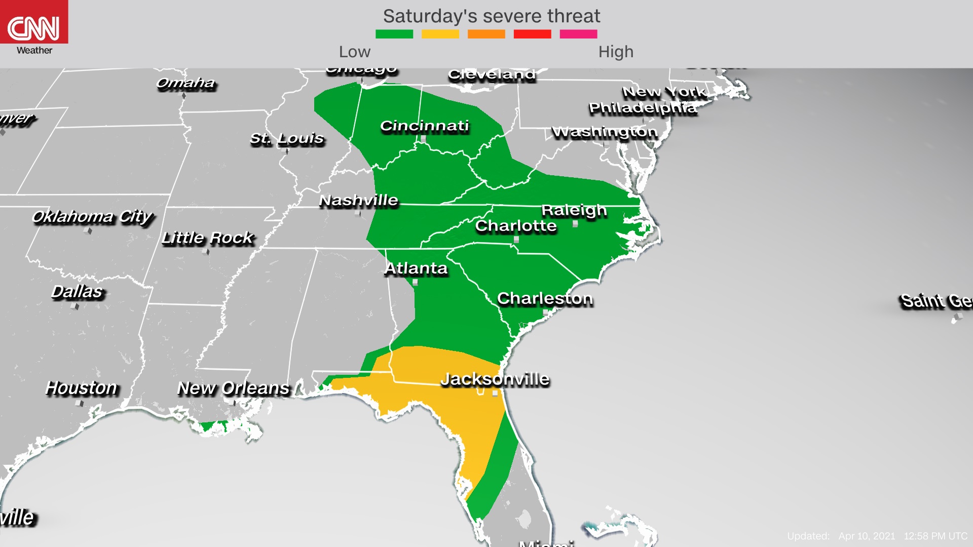 Severe weather forecast for parts of Gulf Coast; at least 2 dead in