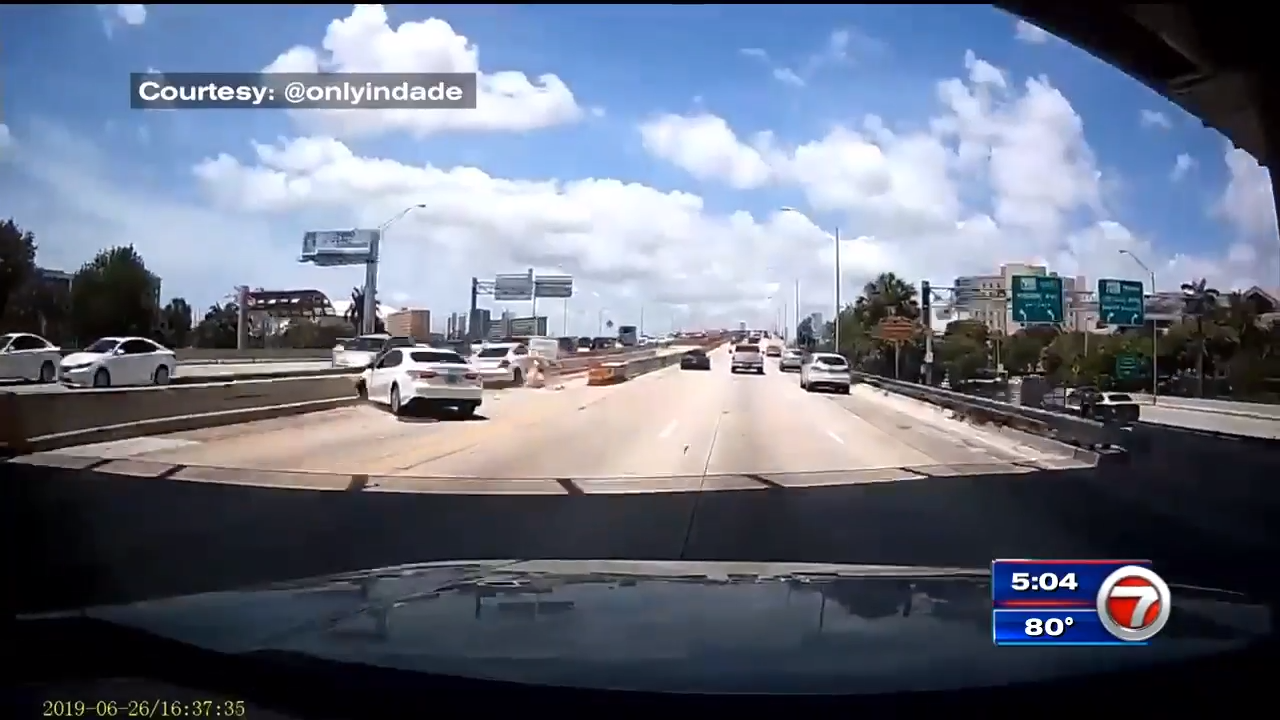 Car caught on dashcam video crashing into wall, other driver on ...