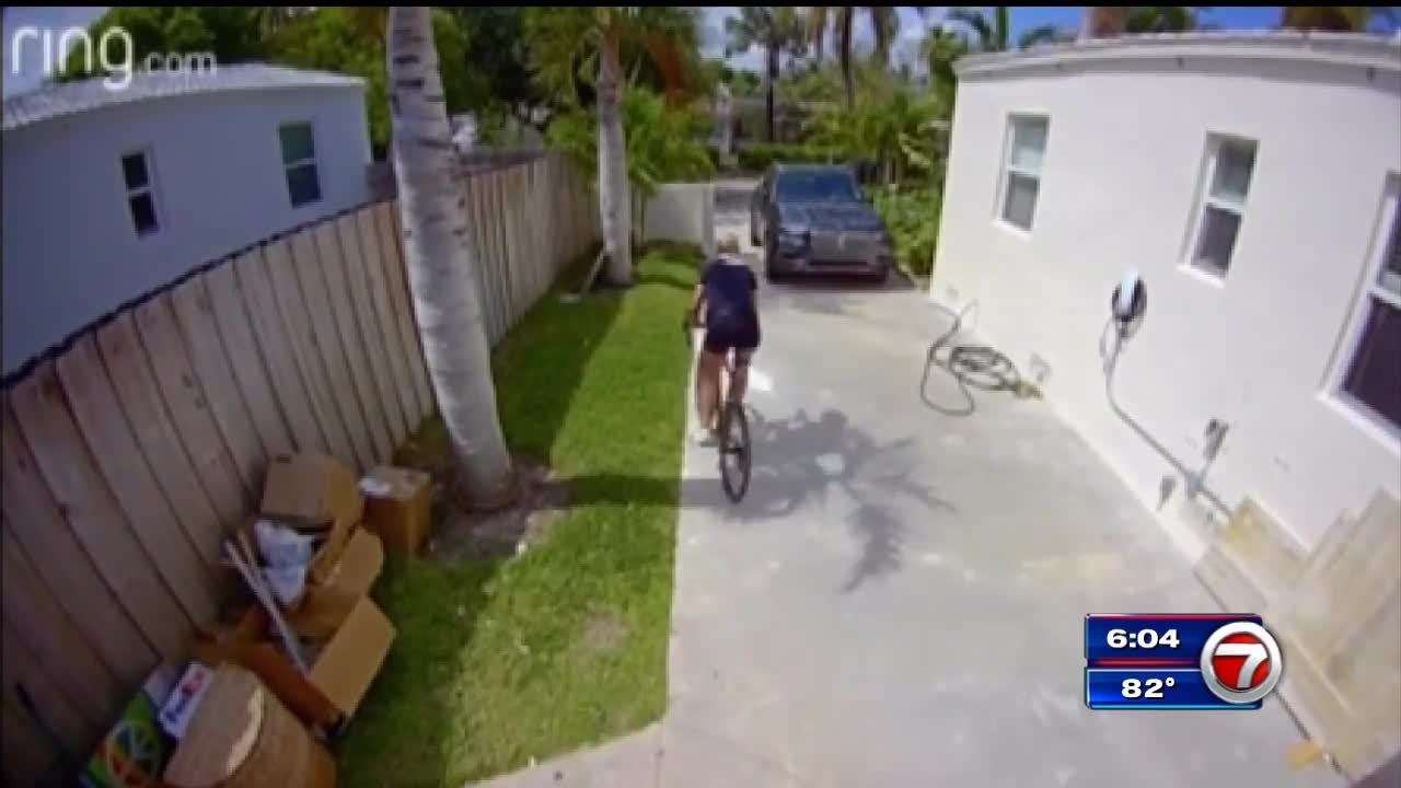 Woman caught on camera stealing Miami homeowner’s bike from garage ...