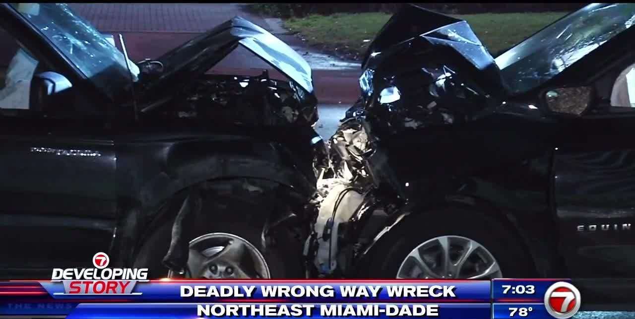 1 dead after wrong-way wreck in NE Miami-Dade - WSVN 7News | Miami News ...