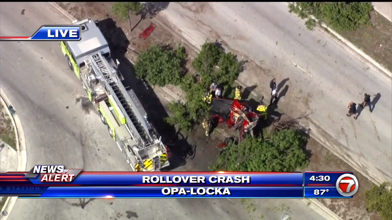 1 dead, 2 transported after rollover crash in OpaLocka WSVN 7News