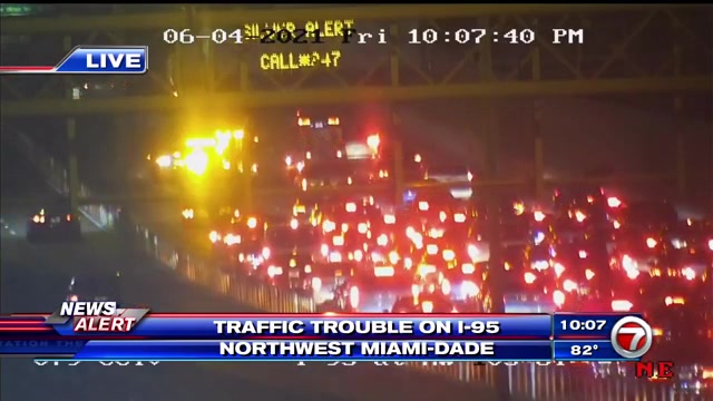 I 95 Reopens After Crash Shut Down 3 Nb Lanes In Nw Miami Dade No Reported Injuries Wsvn 7news Miami News Weather Sports Fort Lauderdale