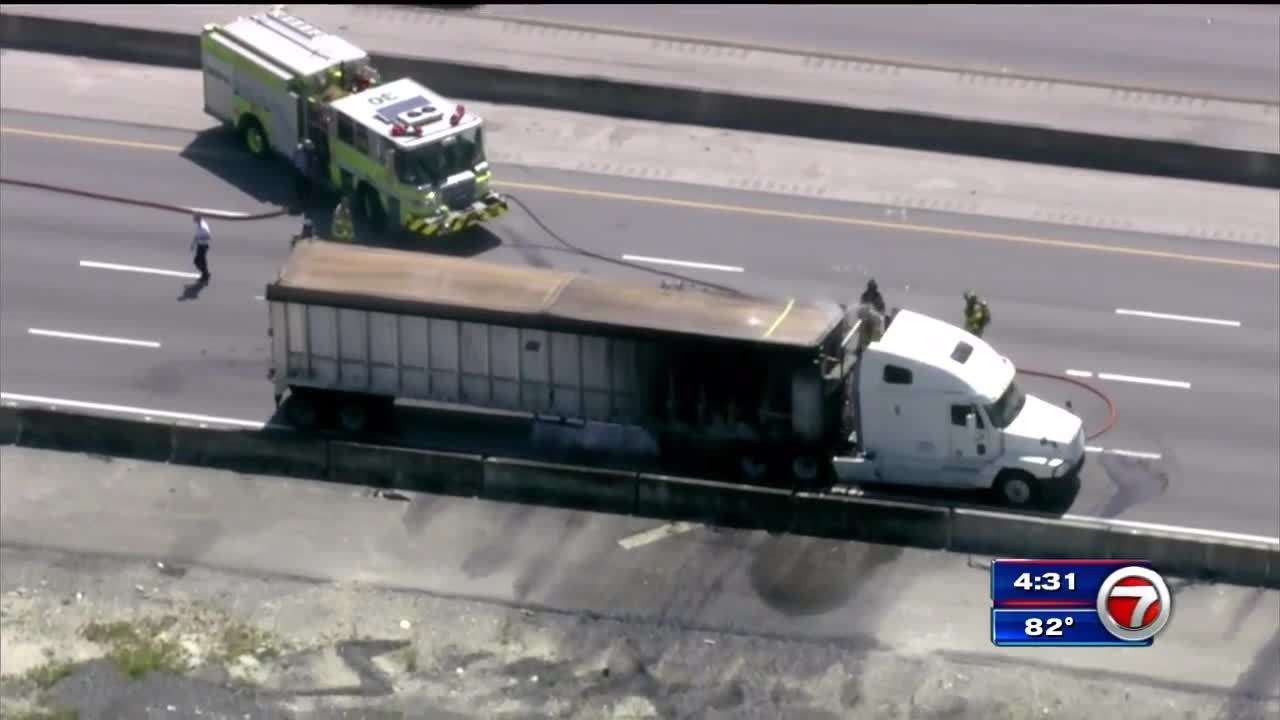 Semitrailer catches fire along Florida Turnpike in NW Miami-Dade - WSVN ...