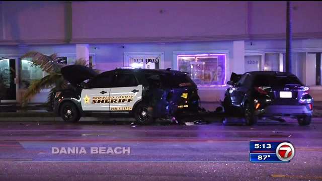 BSO deputy, driver hospitalized after cruiser rear-ended in Dania Beach ...