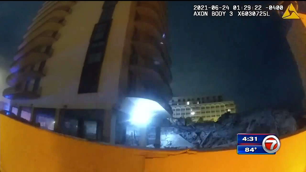 Body camera captures video of initial response to Surfside condo