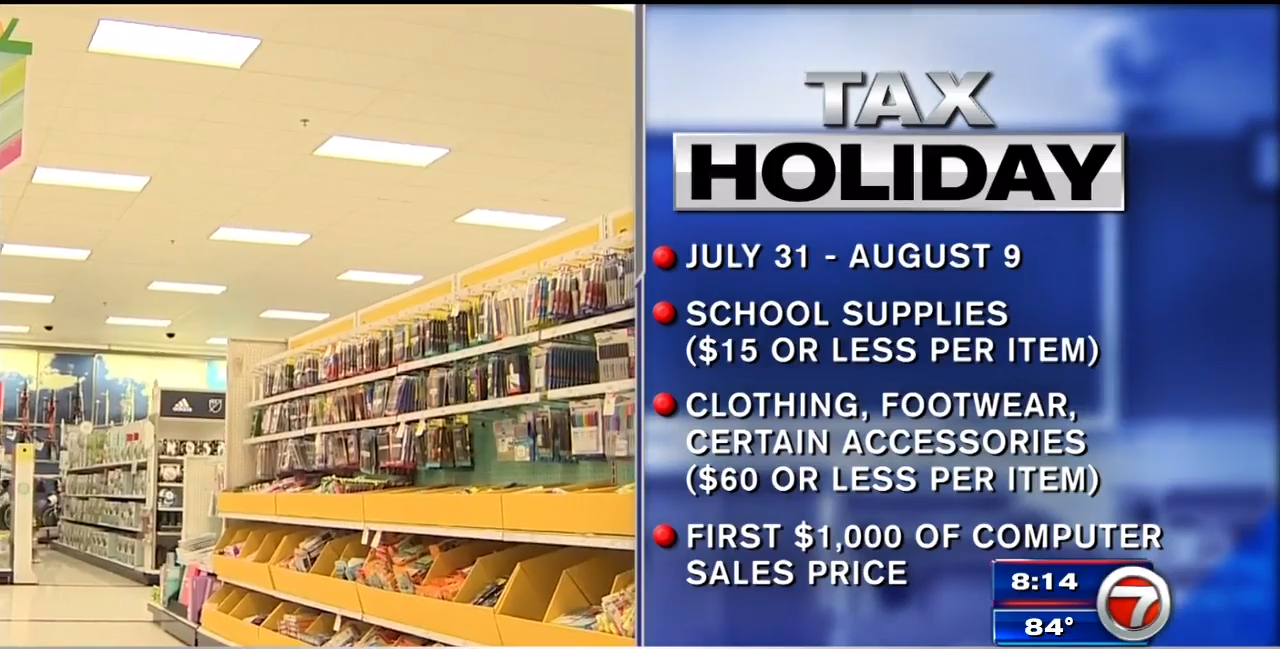 Florida’s backtoschool sales tax holiday to end Monday WSVN 7News