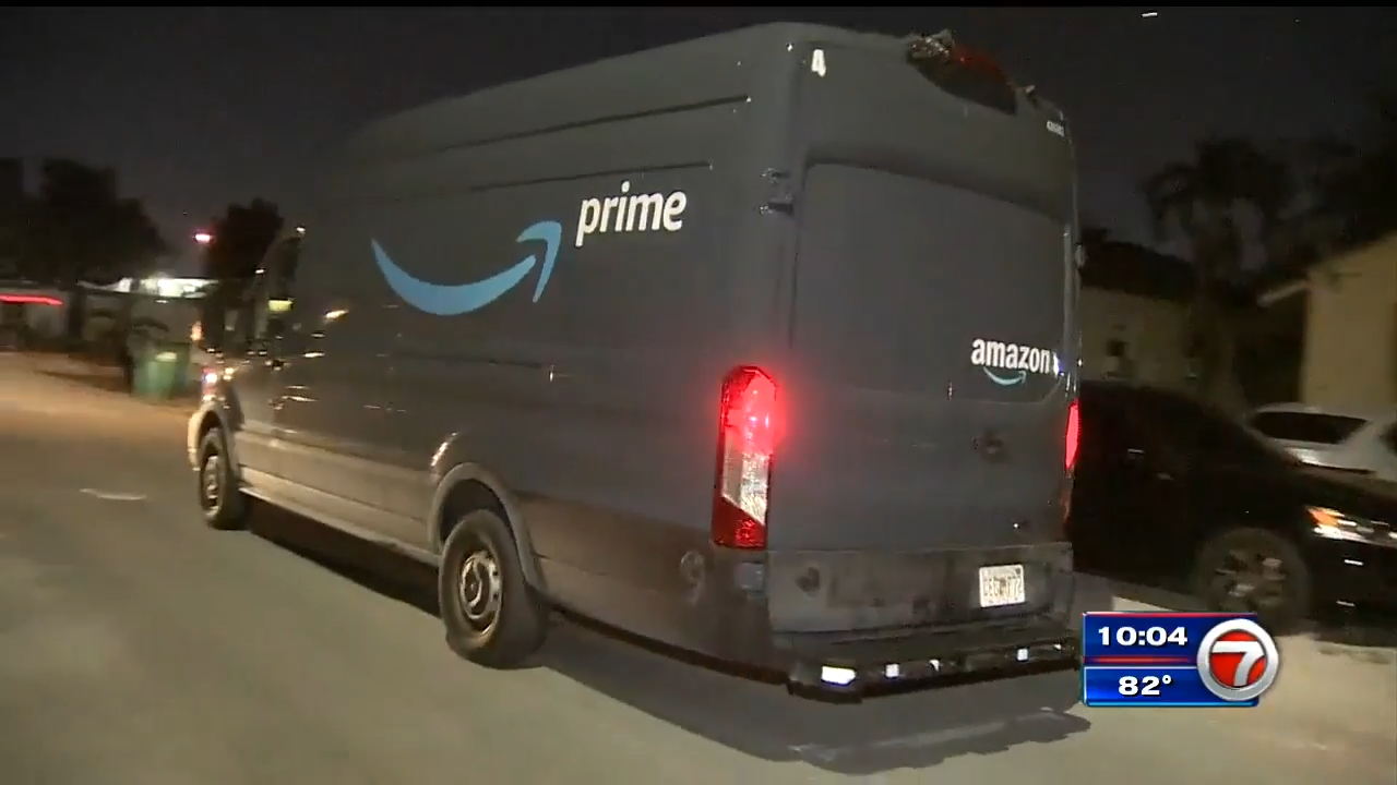 Police find Amazon delivery van after thieves stole it from driver in