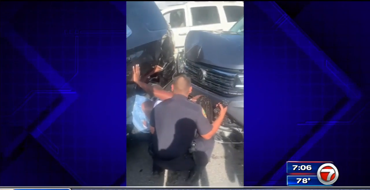 Woman pinned, 4 injured after crash in Miami WSVN 7News Miami News