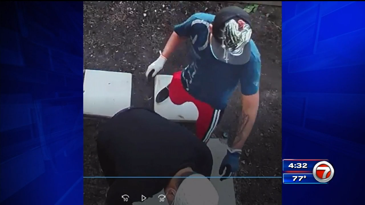 Caught on camera: 2 burglars attempt to break into a home - WSVN 7News ...
