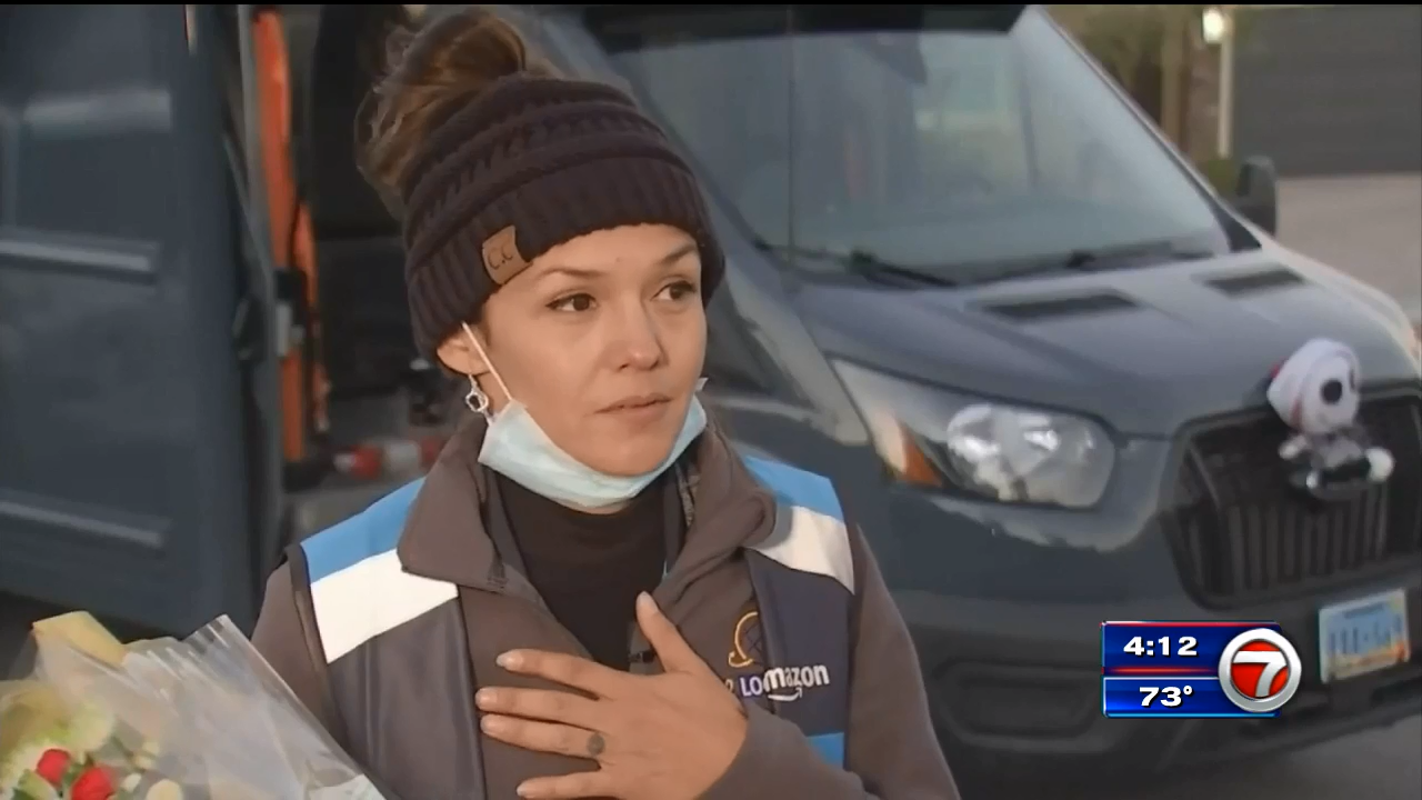 Family thanks delivery driver who saved woman in dog attack - WSVN ...
