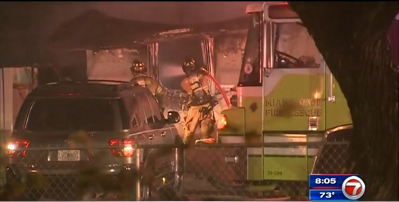 NW MiamiDade homeowner OK after escaping house fire WSVN 7News Miami News, Weather, Sports