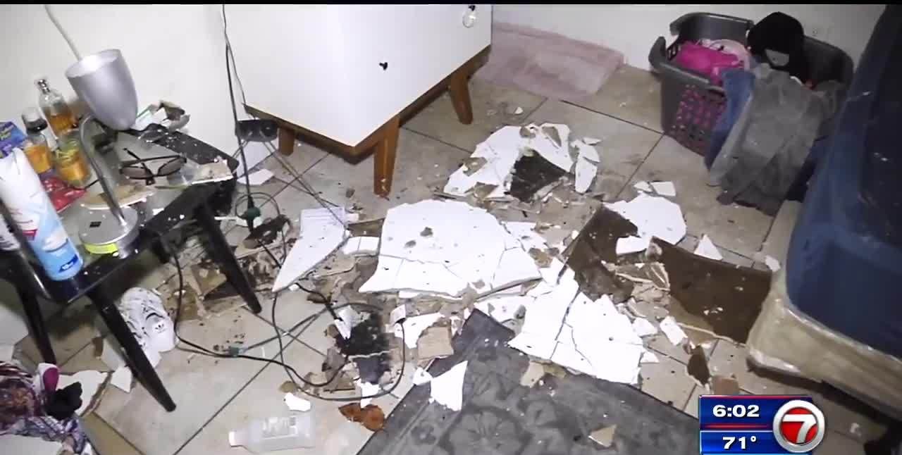 Fort Lauderdale apartment ceiling collapses due to heavy rainfall