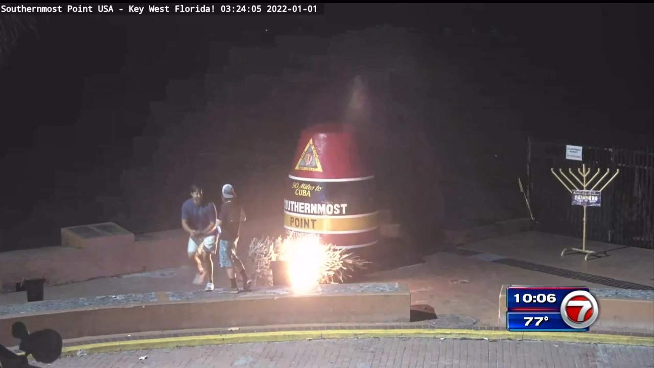 Southernmost Point buoy in Key West burned after 2 set tree on fire