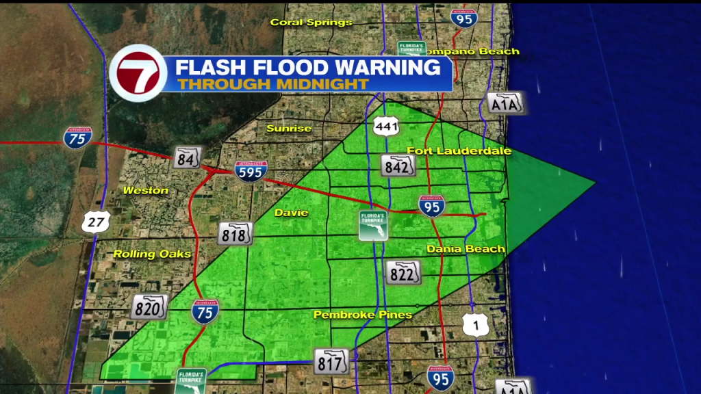 Flash flood warning issued for Broward County – WSVN 7News | Miami News, Weather, Sports