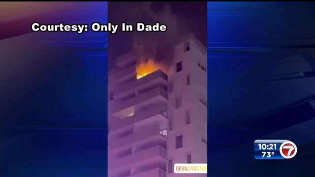 Balcony damaged after fire sparks at South Beach high-rise - WSVN 7News ...