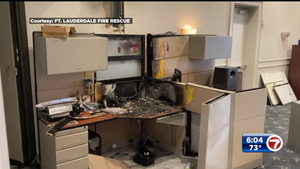 Laptop catches fire in South Florida business – WSVN 7News | Miami News, Weather, Sports - Floridas News Laptop catches fire in South Florida business – WSVN 7News | Miami News, Weather, Sports