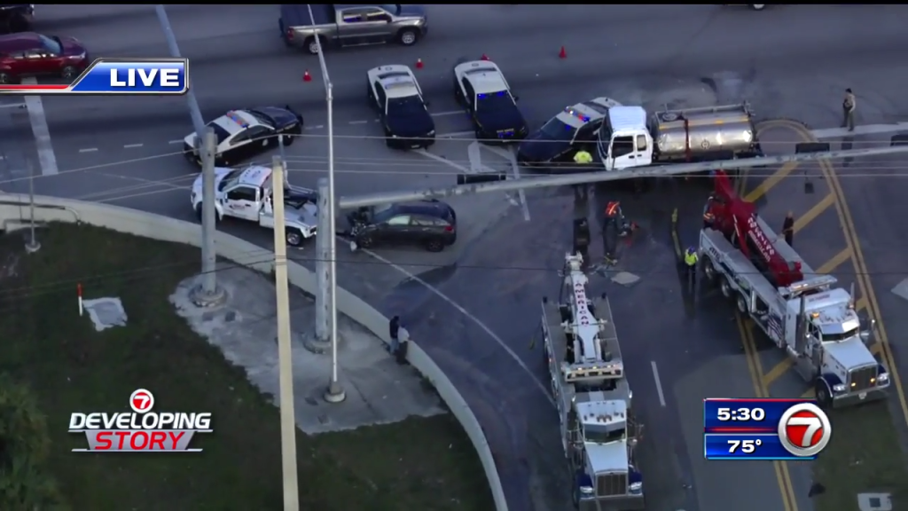 - Floridas News Tractor trailer accident in West Miami-Dade