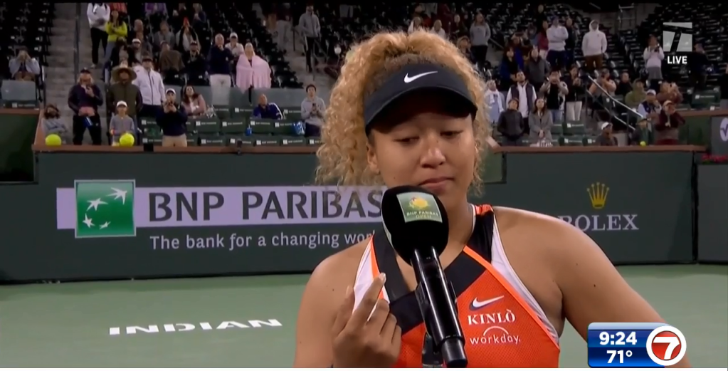 Rattled by spectator’s outburst, Osaka loses at Indian Wells