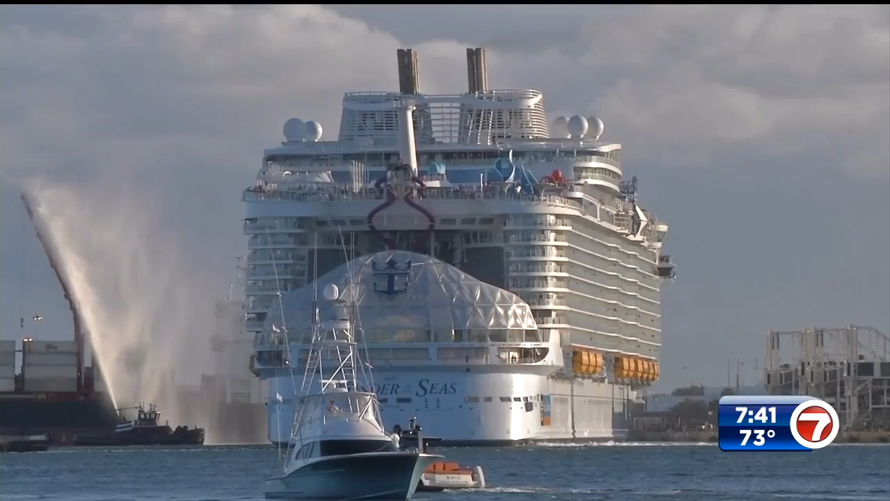 Royal Caribbean’s Wonder of the Seas begins its voyage from Port ...