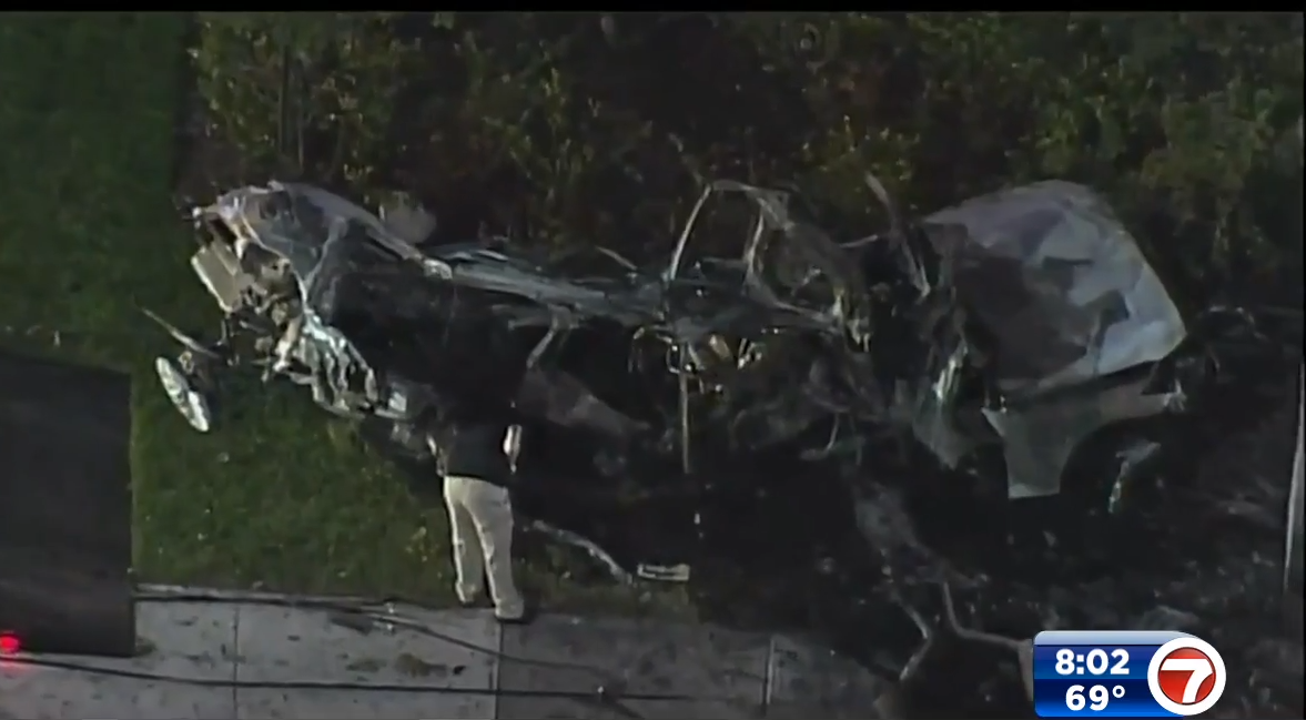 1 dead after crash, car fire in Oakland Park WSVN 7News Miami News
