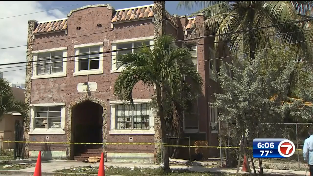 Vacant apartment building that attracted squatters in Little Havana
