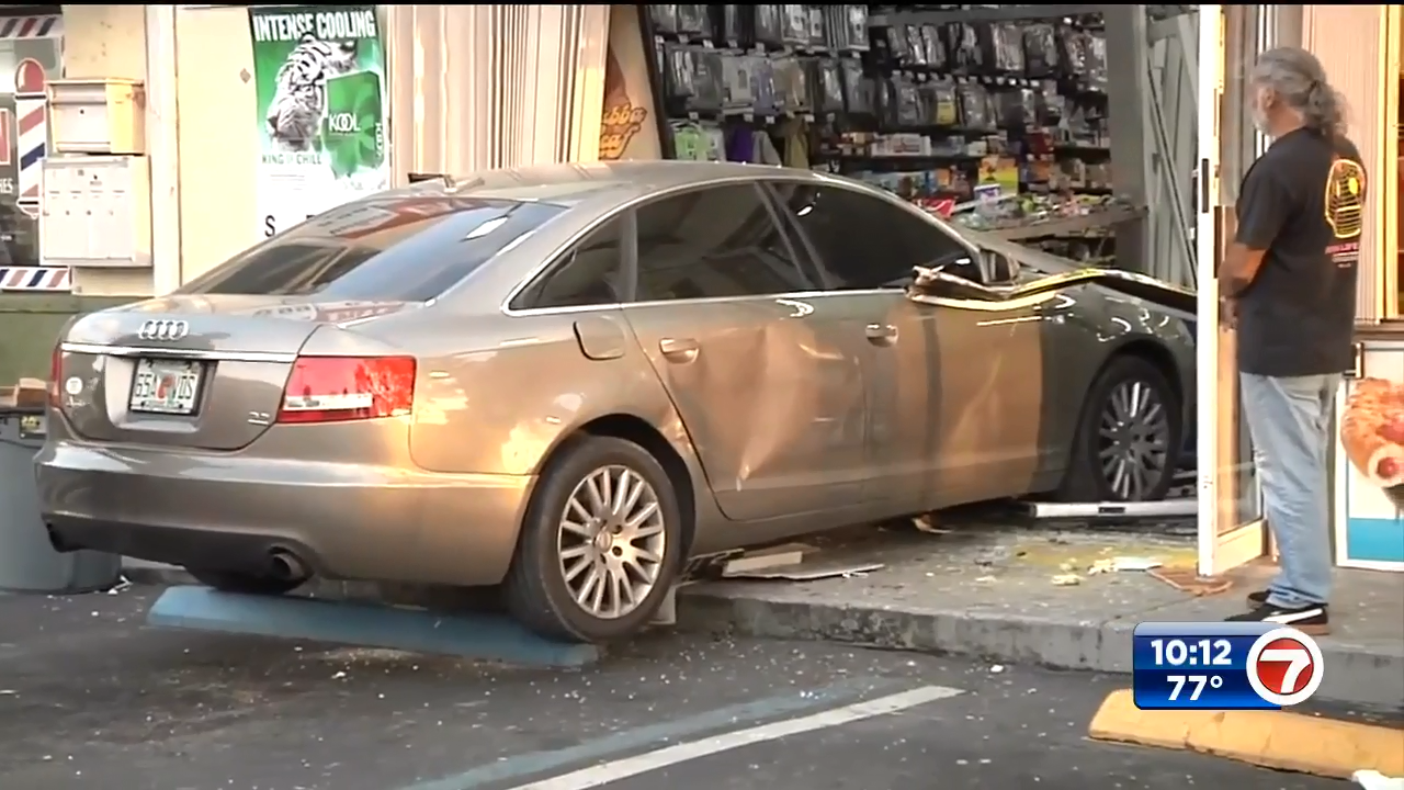 Man slams vehicle into convenience store in North Lauderdale WSVN