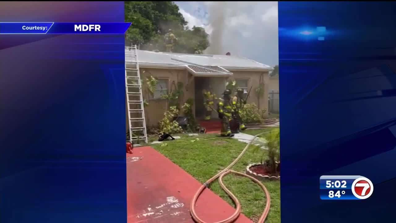 Flames pour out of Northwest Miami-Dade home - WSVN 7News | Miami News ...
