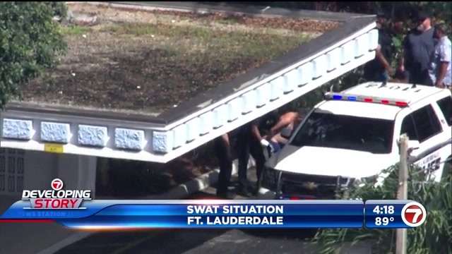 Man in custody after reportedly seen waving firearm from Fort ...