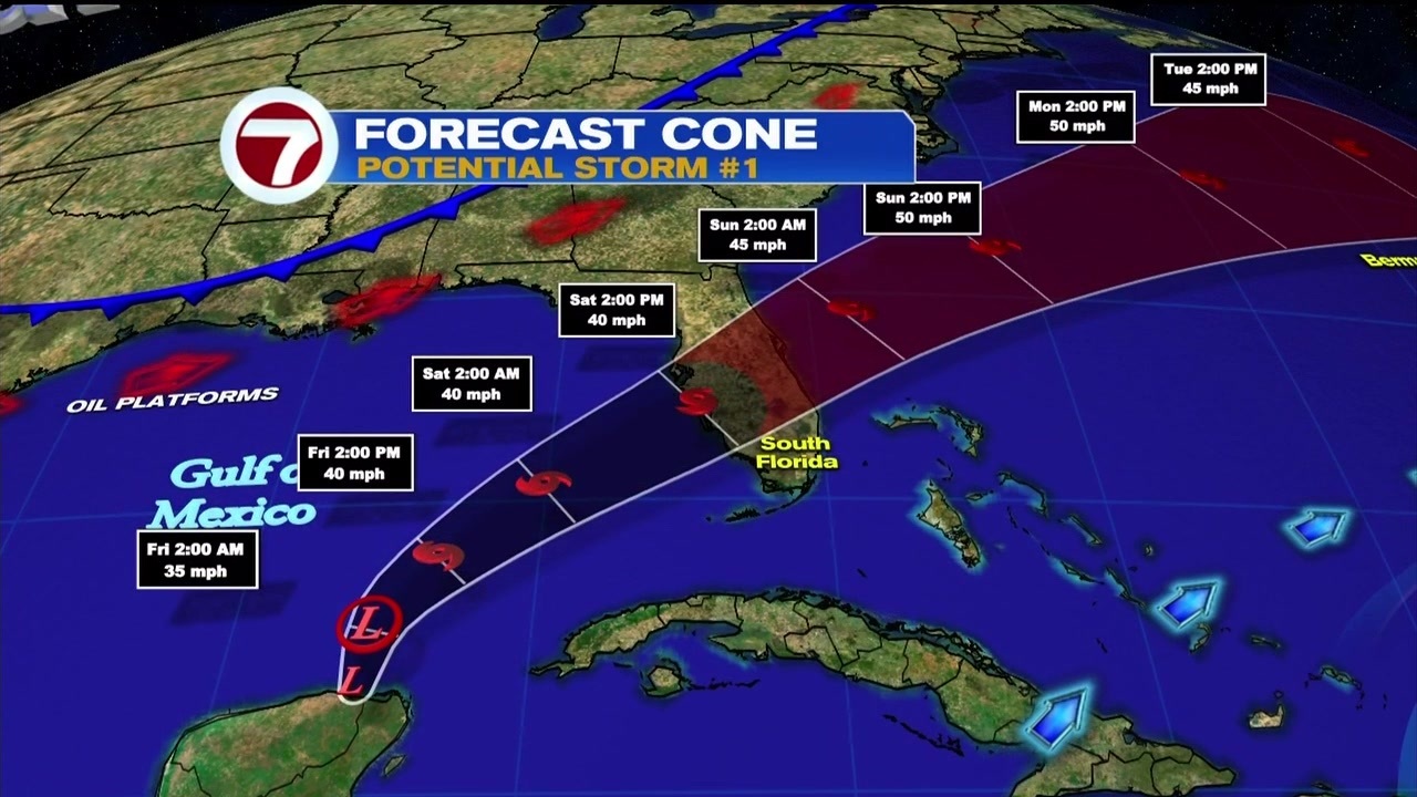 US forecasters alert about potential storm aimed at Florida WSVN