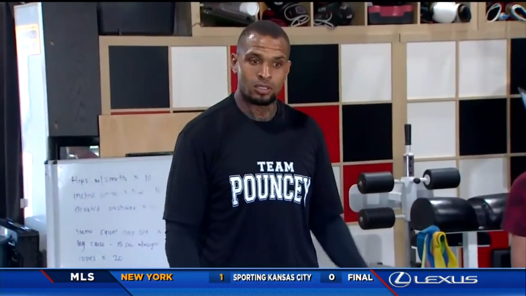 Former Miami Dolphins center Mike Pouncey leads training sessions for young athletes
