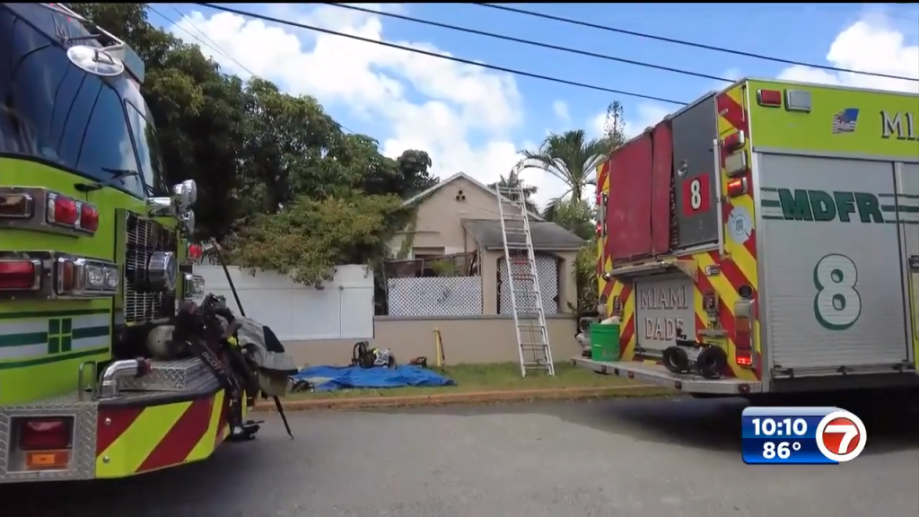 Crews free man trapped inside burning North Miami Beach home WSVN 7News Miami News, Weather
