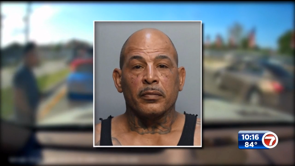 Police arrest man accused of pointing gun at driver in NW Miami-Dade – WSVN 7News | Miami News, Weather, Sports