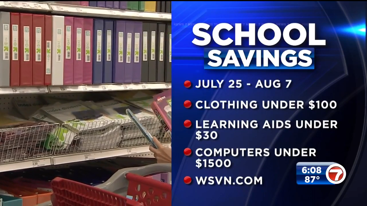Florida’s backtoschool sales tax holiday kicks off thru Aug. 7 WSVN