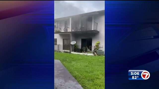Fire damages apartment in West Miami-Dade; dog killed - WSVN 7News ...