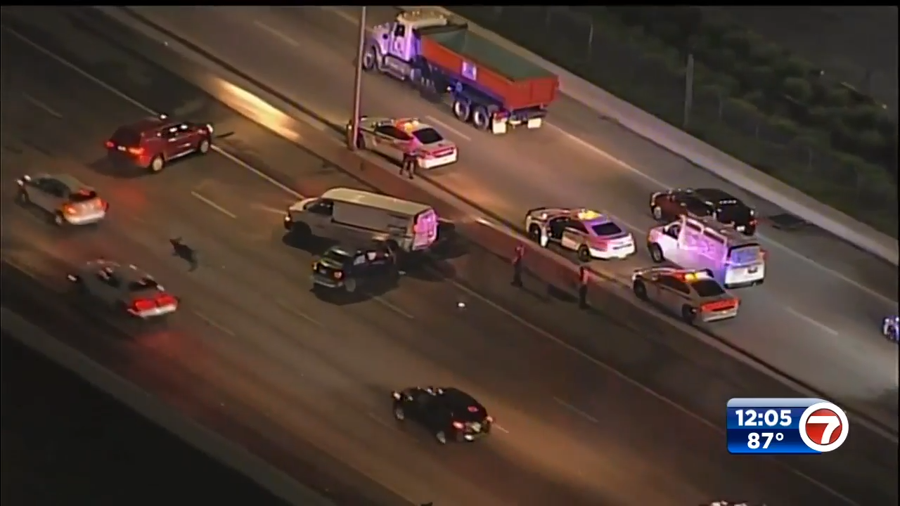 Car crashes into van on South Florida highway - WSVN 7News | Miami News ...