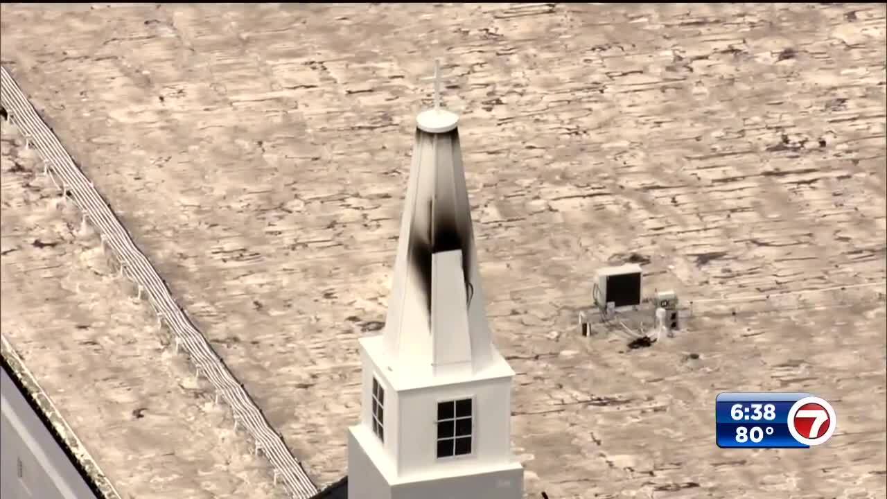 Pembroke Pines church steeple left charred WSVN 7News Miami News