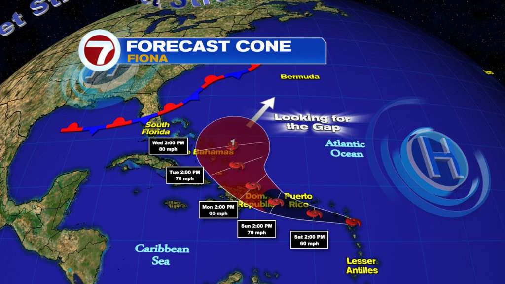 Tropical Storm Fiona heads for Puerto Rico with heavy rains WSVN