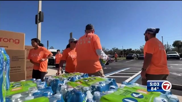 GEM distributes supplies water in Fort Myers Opa Locka food truck