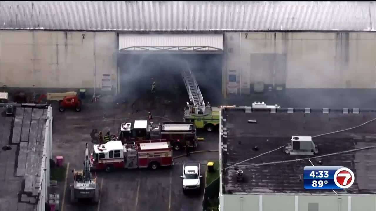 Fire breaks out at warehouse in Pembroke Park - WSVN 7News | Miami News ...