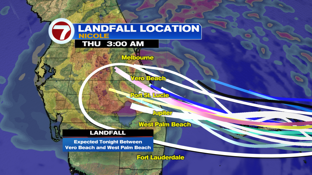 Where Is Hurricane Nicole going to make landfall