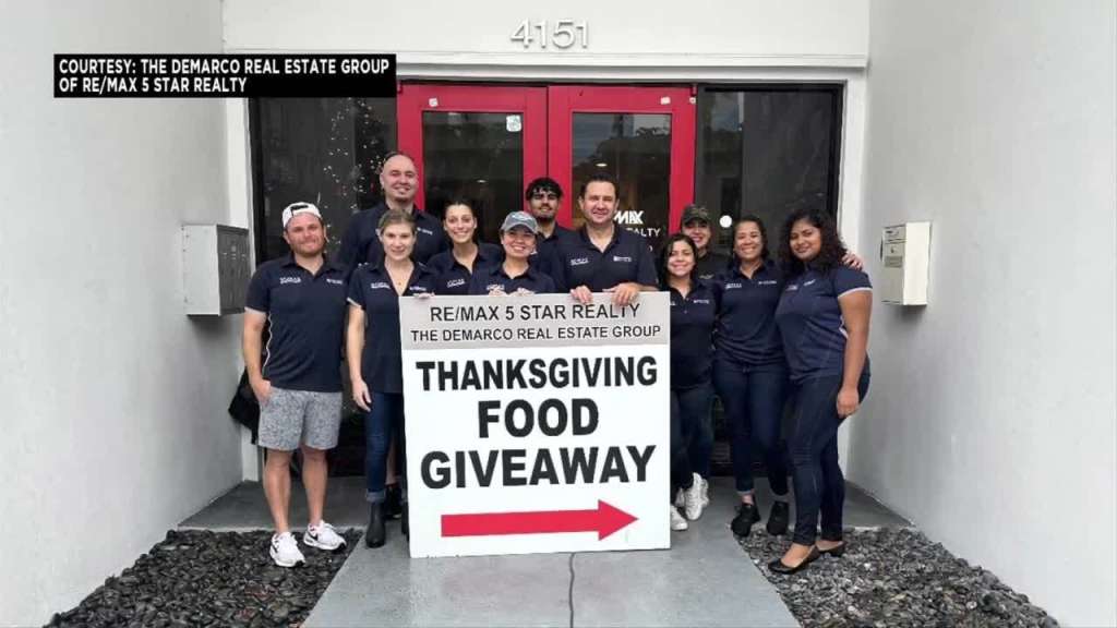 DeMarco Real Estate Group gives back to community with Thanksgiving food giveaway – WSVN 7News | Miami News, Weather, Sports