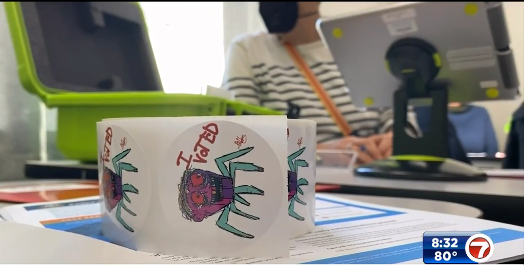 New York teenager creates eerie ‘I voted’ sticker for Ulster County