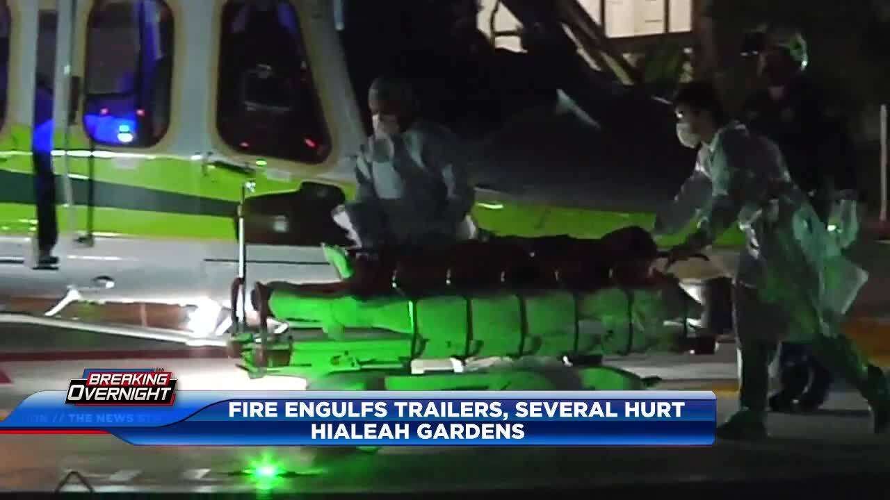 Hialeah Gardens trailer park fire leaves 4 injured, 2 airlifted - WSVN ...