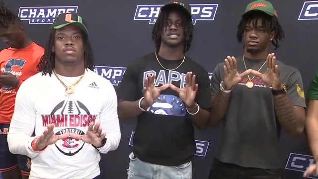 American Heritage’s Brown, Miami Central’s Baines indication with Miami Hurricanes