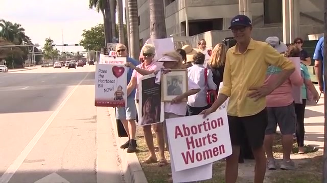 Pro-life protesters in downtown Fort Lauderdale rally for passage of state’s ‘heartbeat bill’