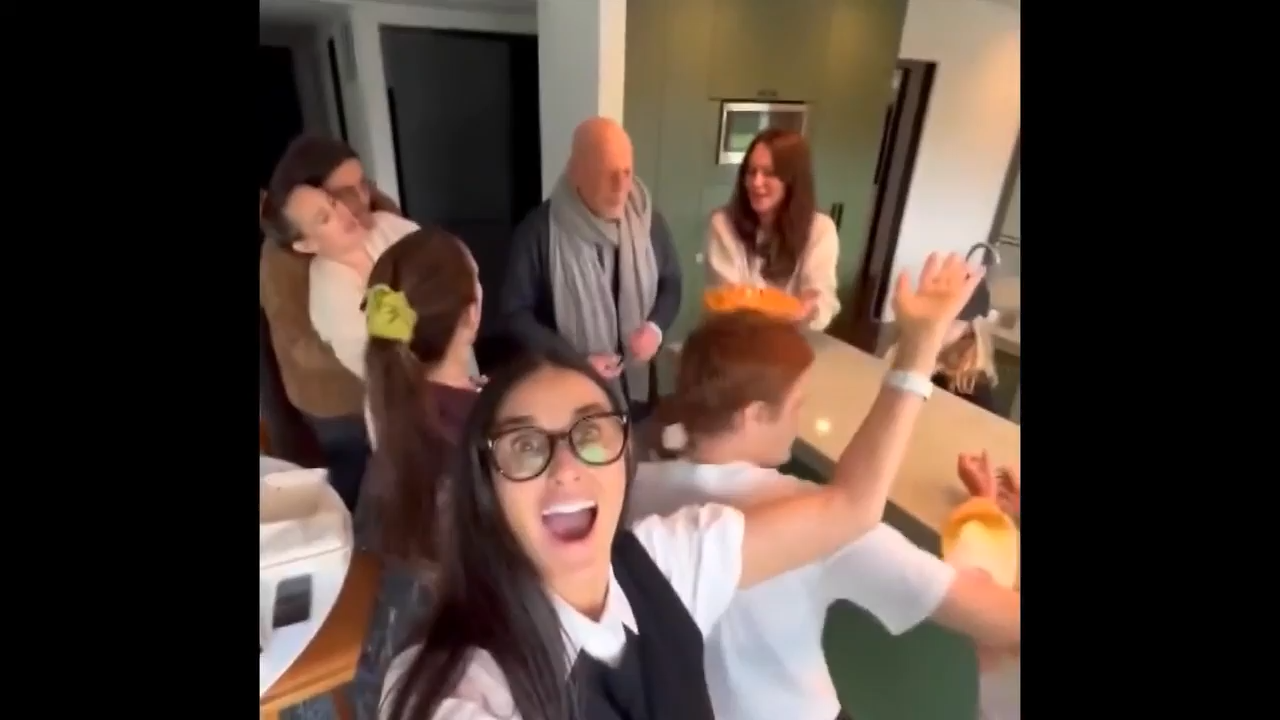 Bruce Willis sings with his family in birthday tribute video from ex