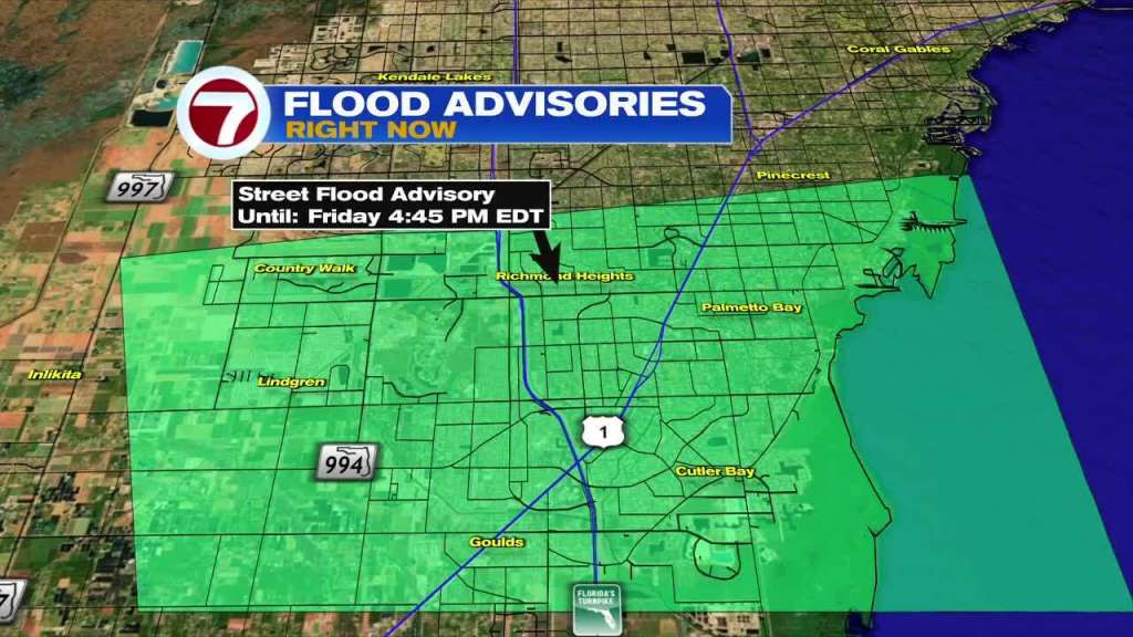Street flood advisory issued for parts of Miami-Dade County – WSVN ...
