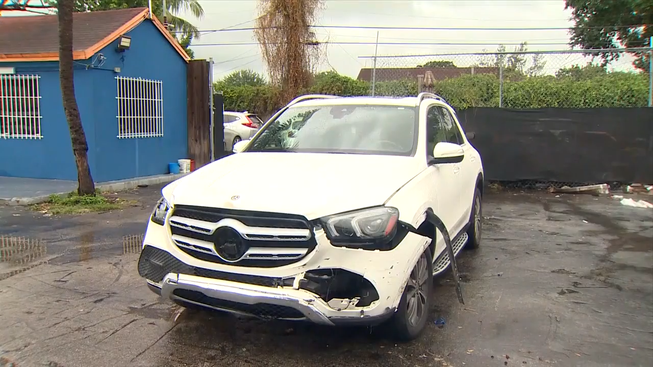 Car thieves caught on camera driving stolen SUV through gate of