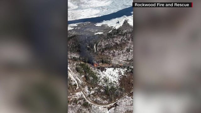 Cleanup begins after freight train derailment, fire in Maine - WSVN ...